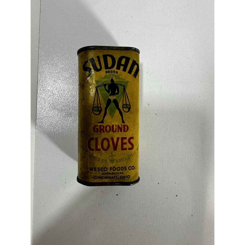 Sudan‎ Brand Ground Cloves Spice Metal Tin-VINTAGE